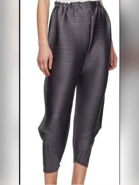 Issey Miyake Pleats Please Architectural Tapered V-Hem Pants Gray Size 3